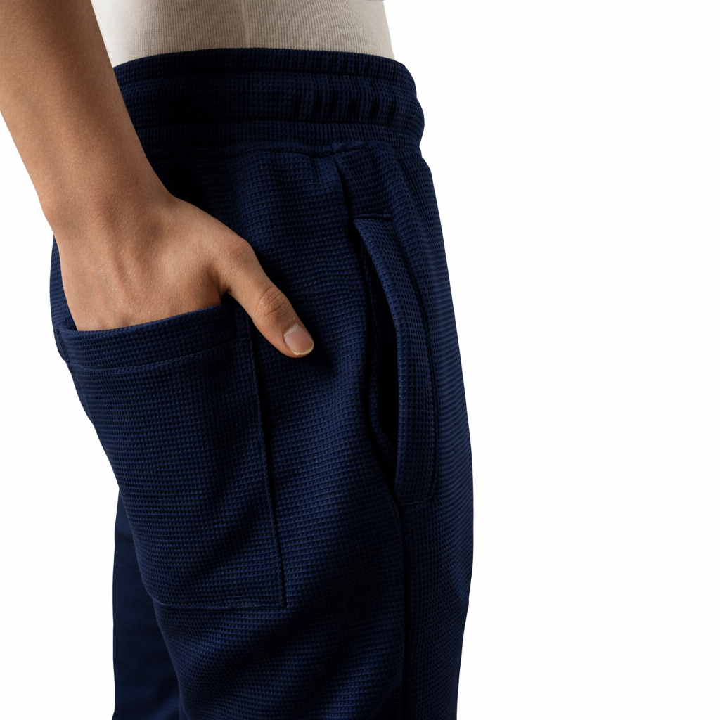 Textured Jogger Pants Modern Comfort Fit Navy