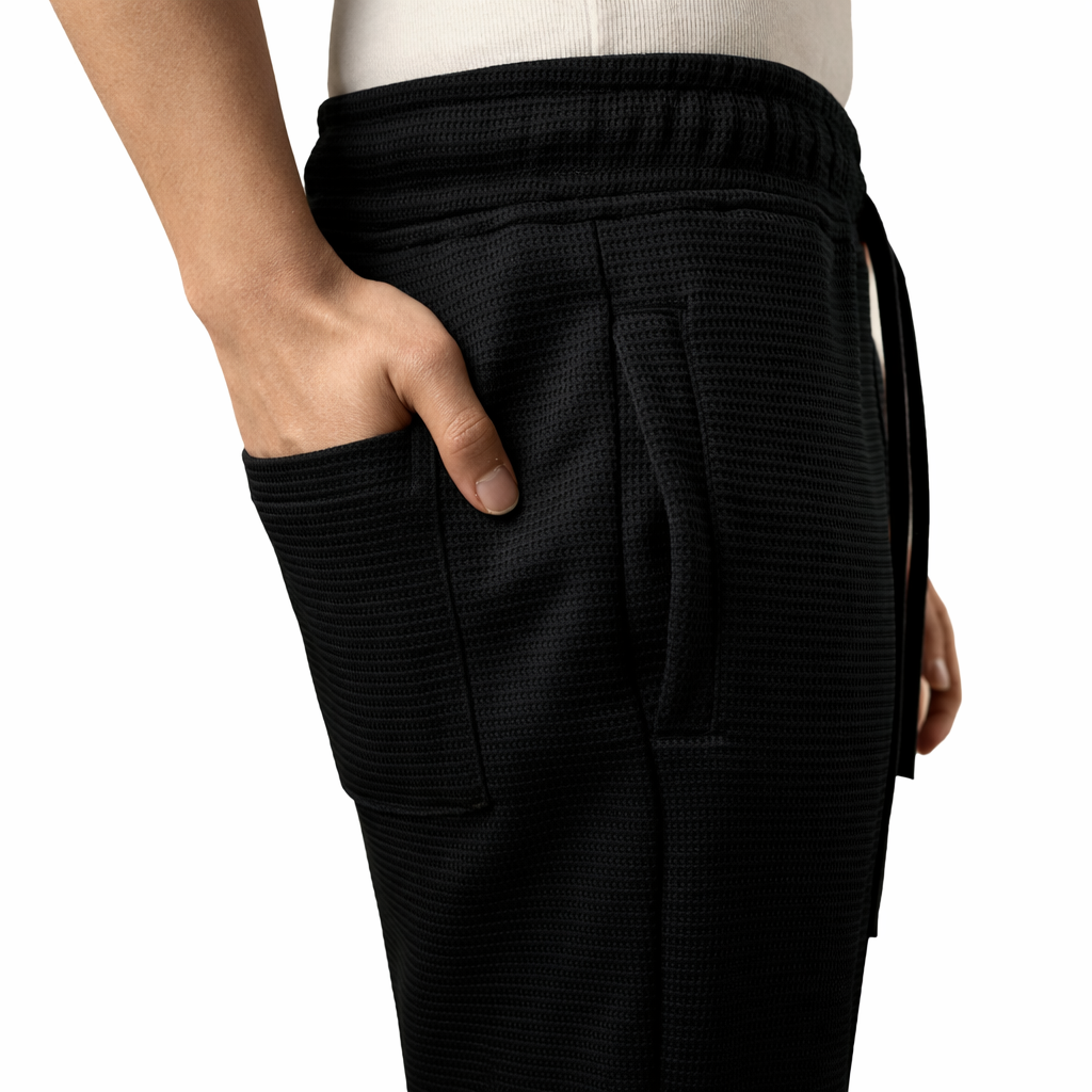 Textured Jogger Pants Modern Comfort Fit Black