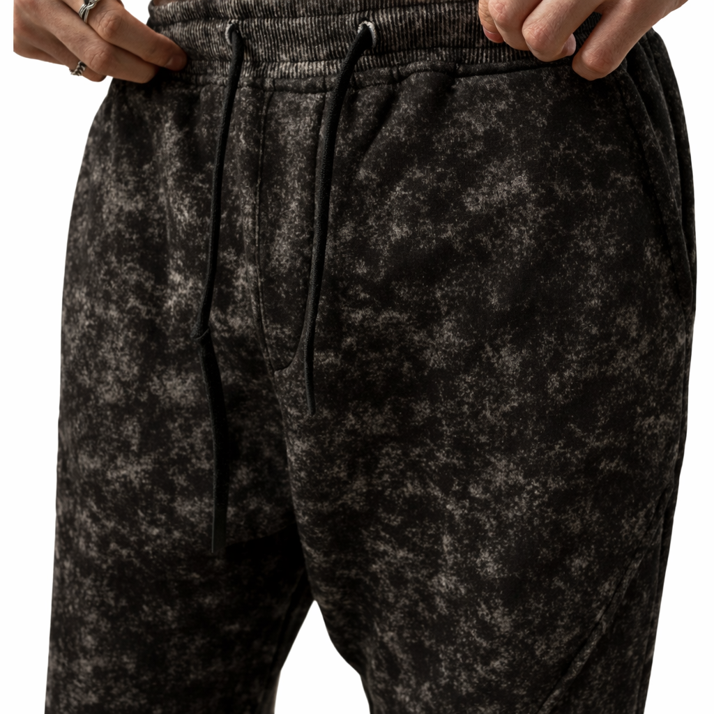 NASEEG Black Marble Melton Oversized Sweatpants - product view 3