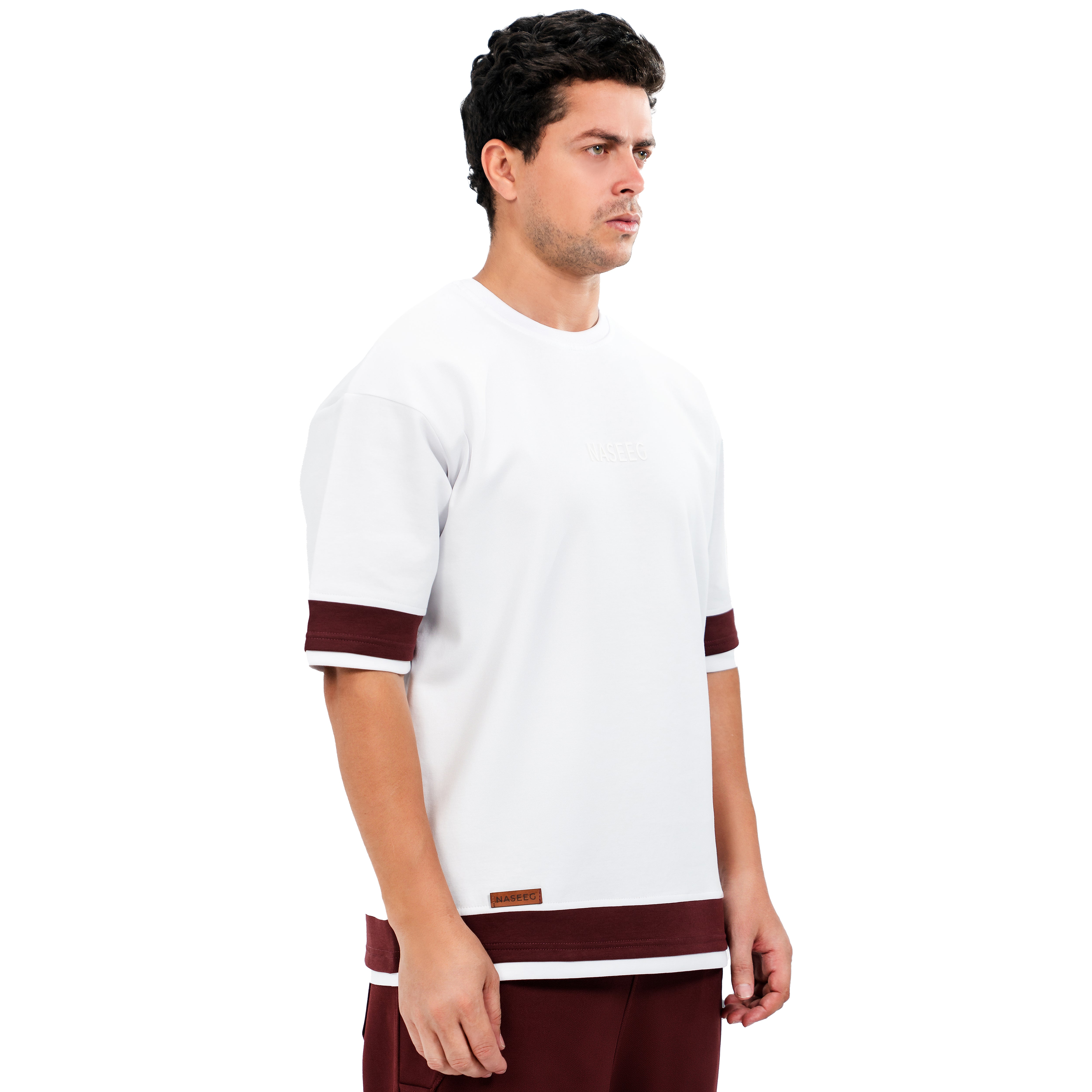 NASEEG White Interlock Oversized T-Shirt