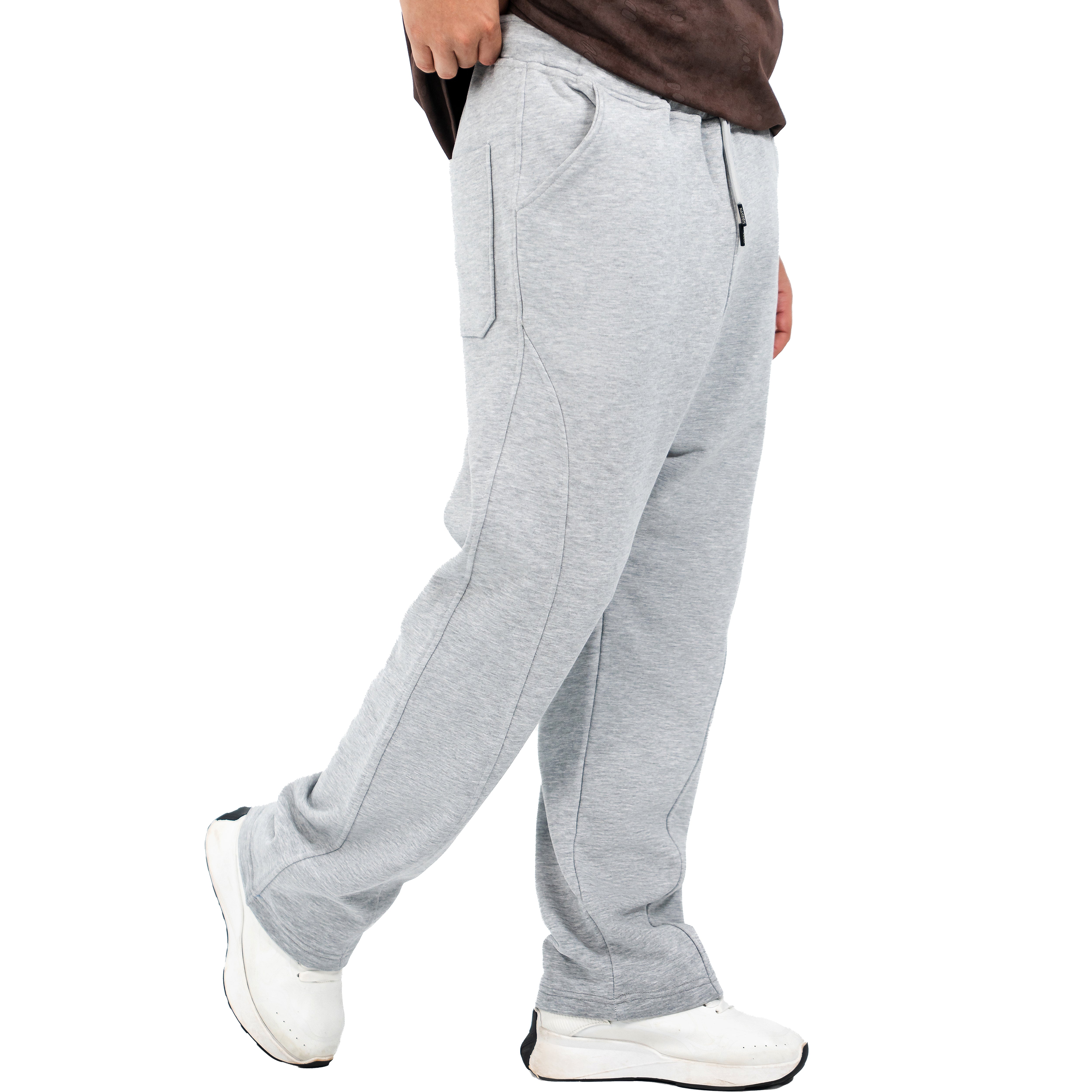 NASEEG Grey Drift Wide-Leg Pants Relaxed Fit | Premium Fabric