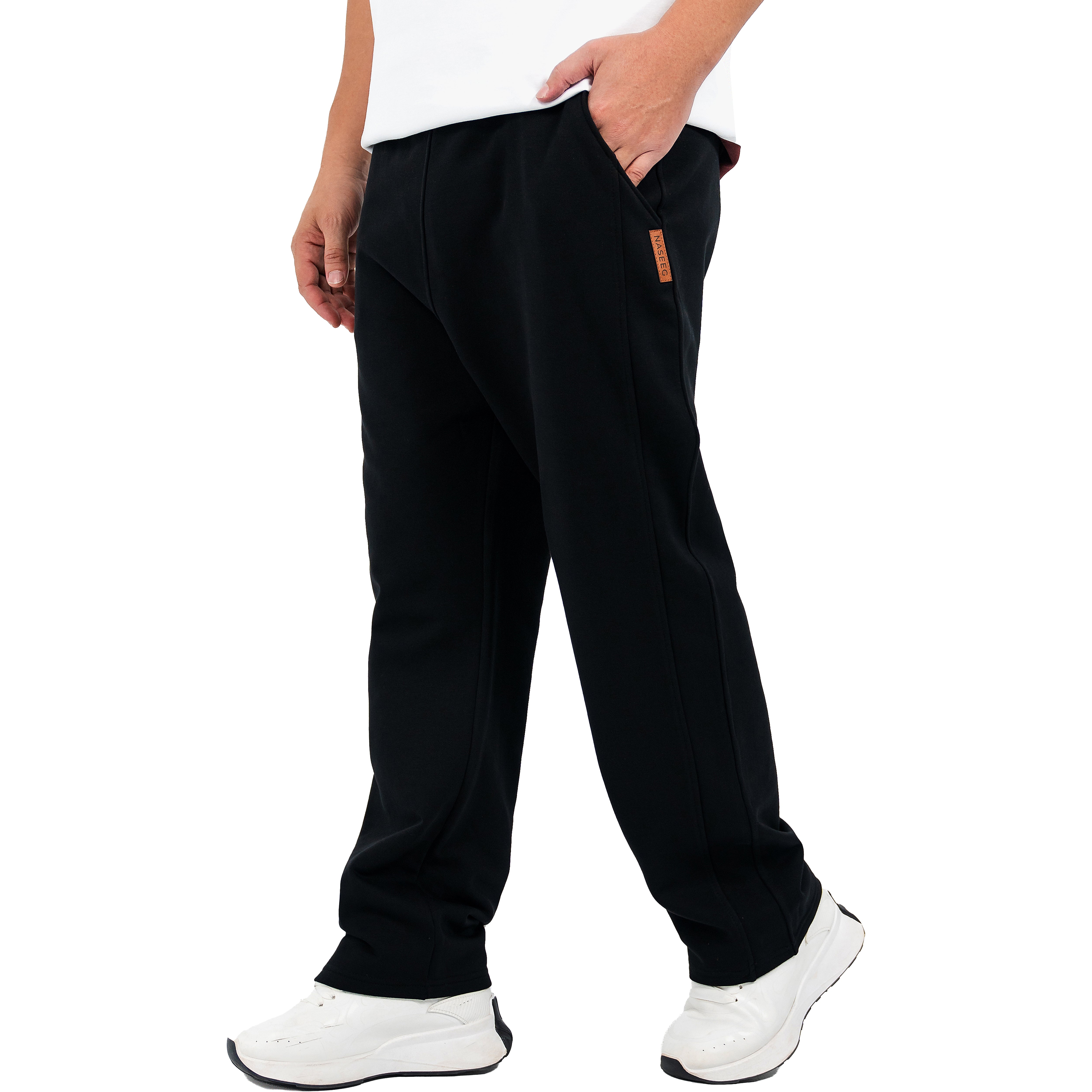 NASEEG Black Drift Wide-Leg Pants Relaxed Fit | Premium Fabric