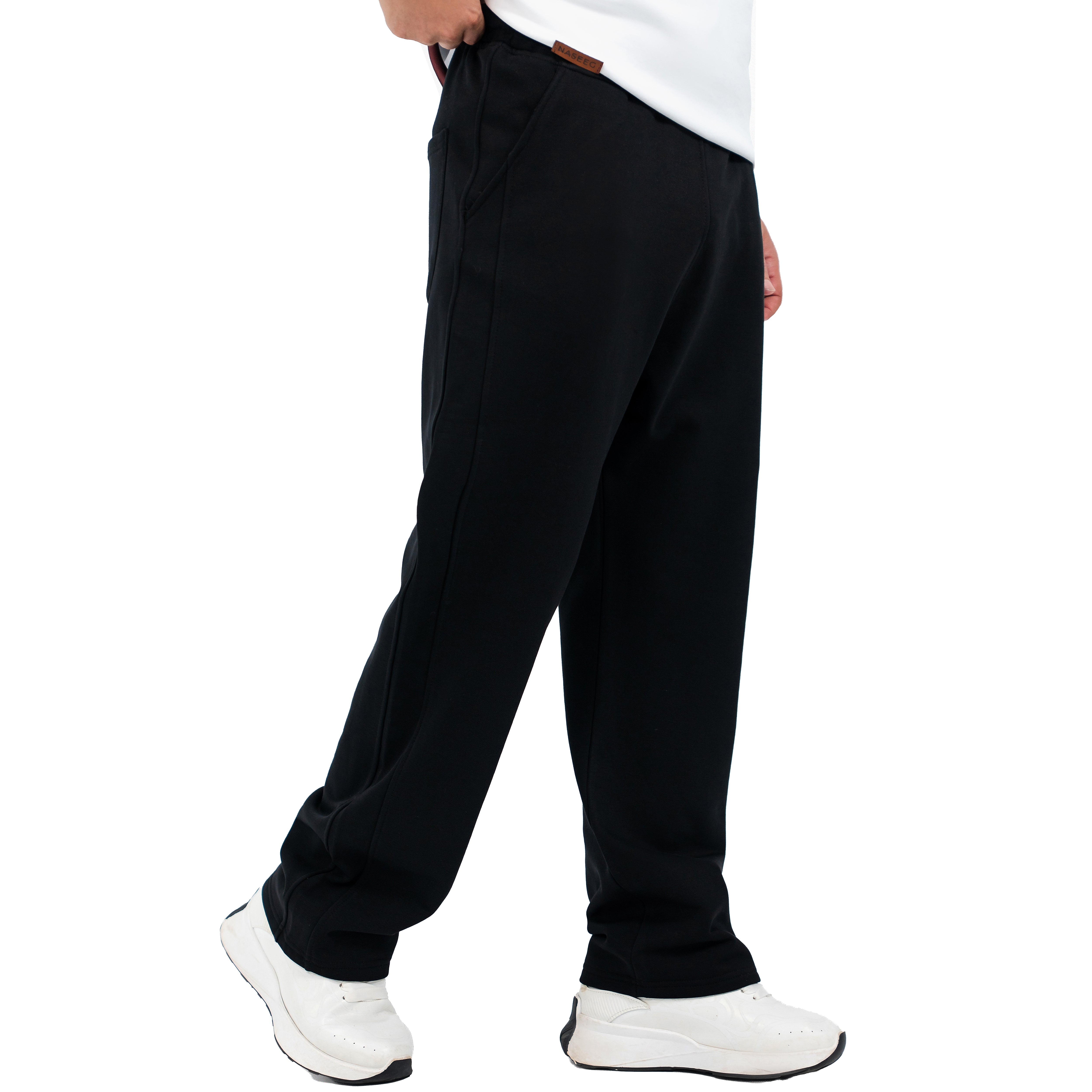 NASEEG Black Drift Wide-Leg Pants Relaxed Fit | Premium Fabric
