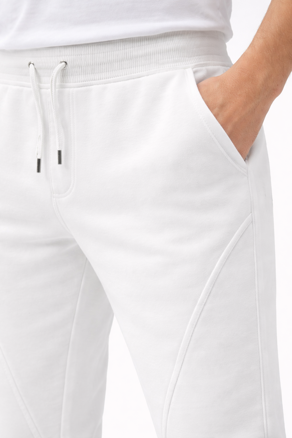 NASEEG Off-White Melton Oversized Sweatpants - product view 3