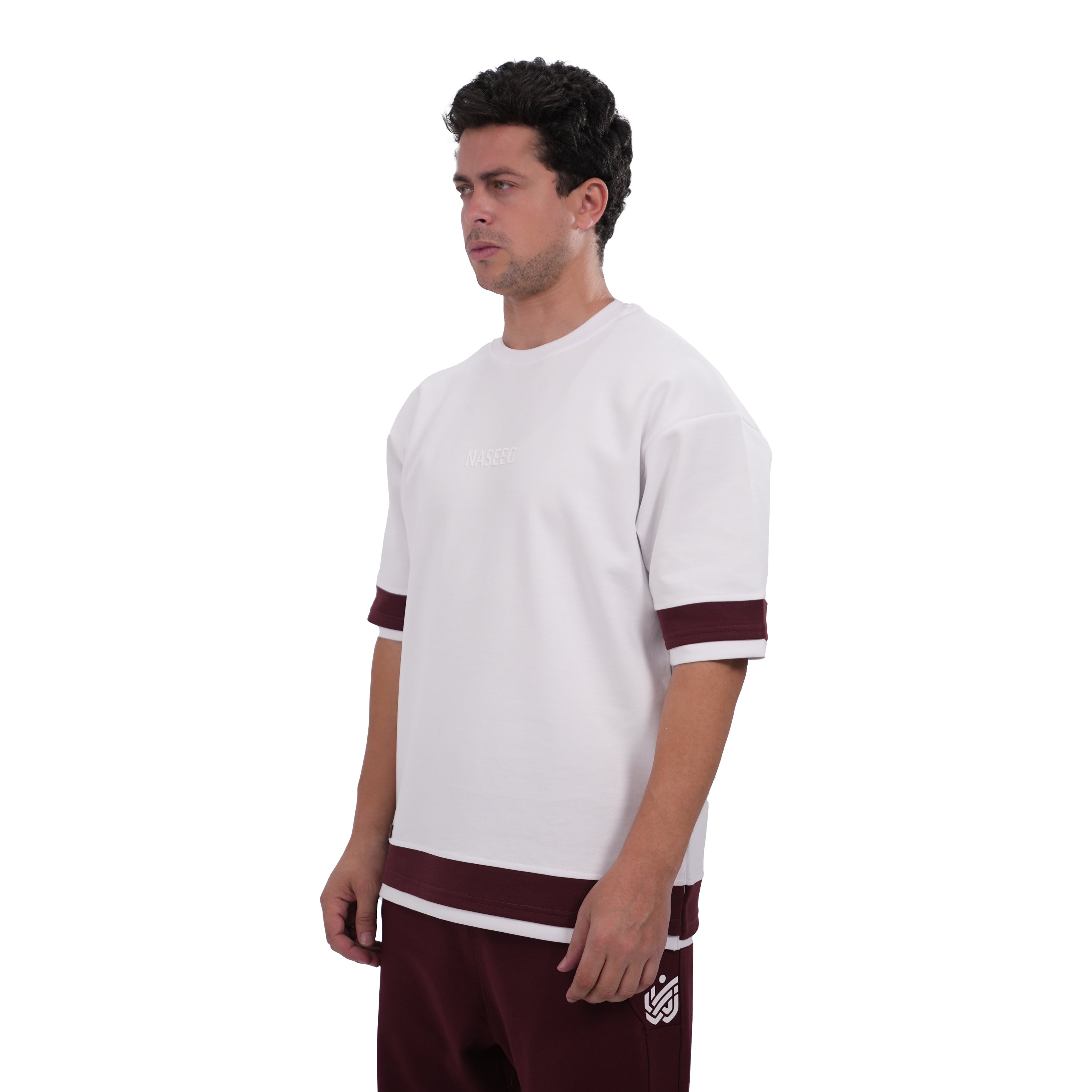 NASEEG White Interlock Oversized T-Shirt