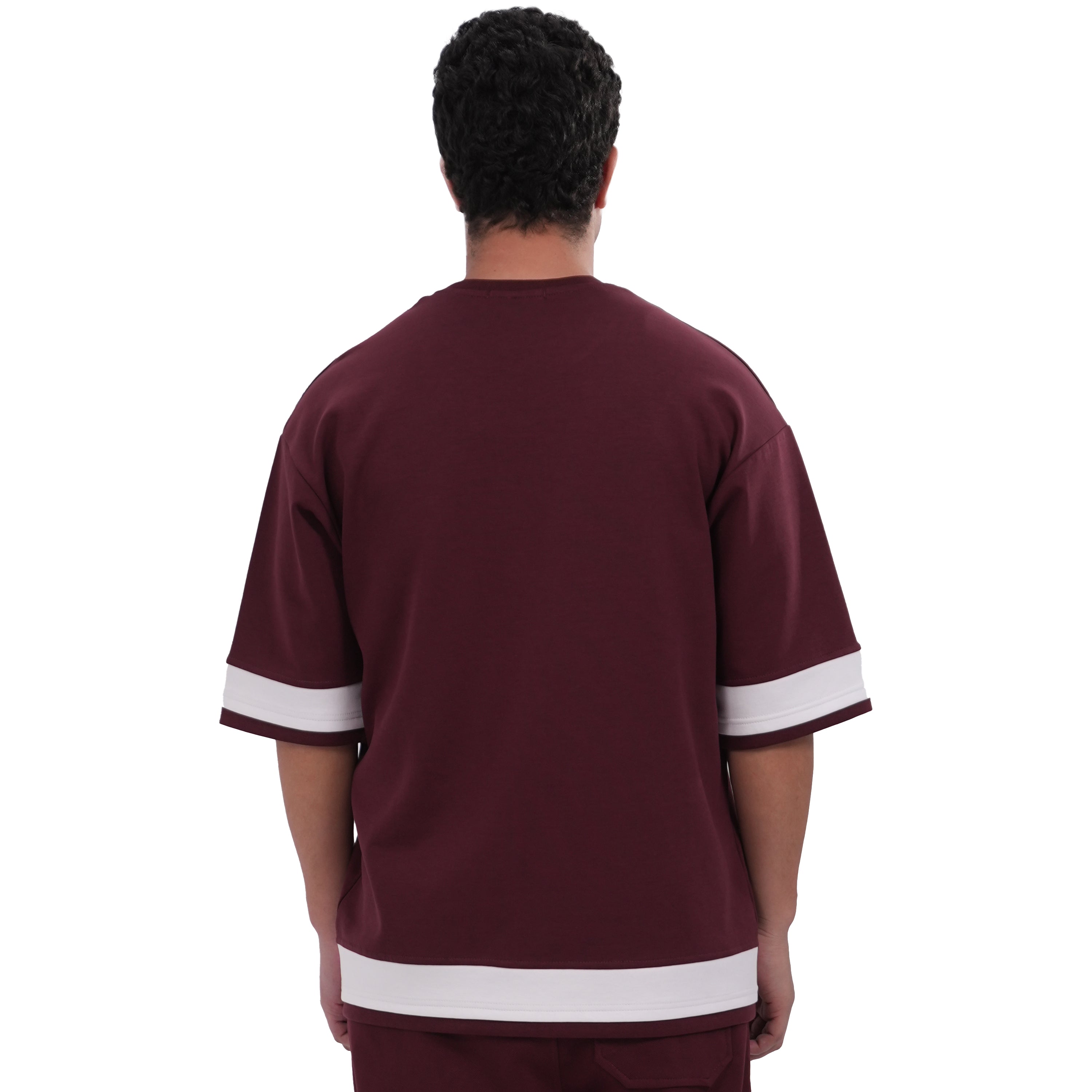 NASEEG Burgundy Interlock Oversized T-Shirt