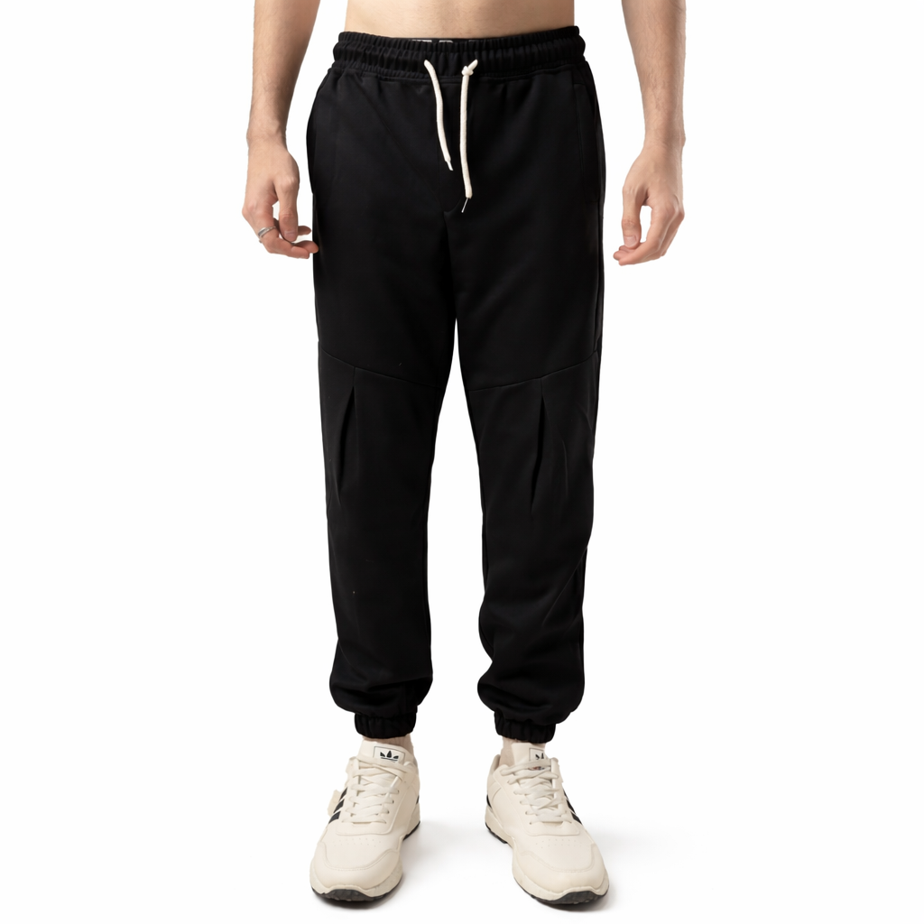 Men's Plus Size Drawstring Loose Fit Joggers Black