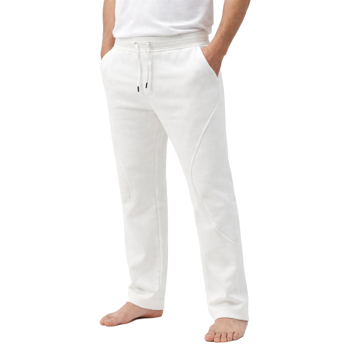 NASEEG Off-White Melton Oversized Sweatpants - front view
