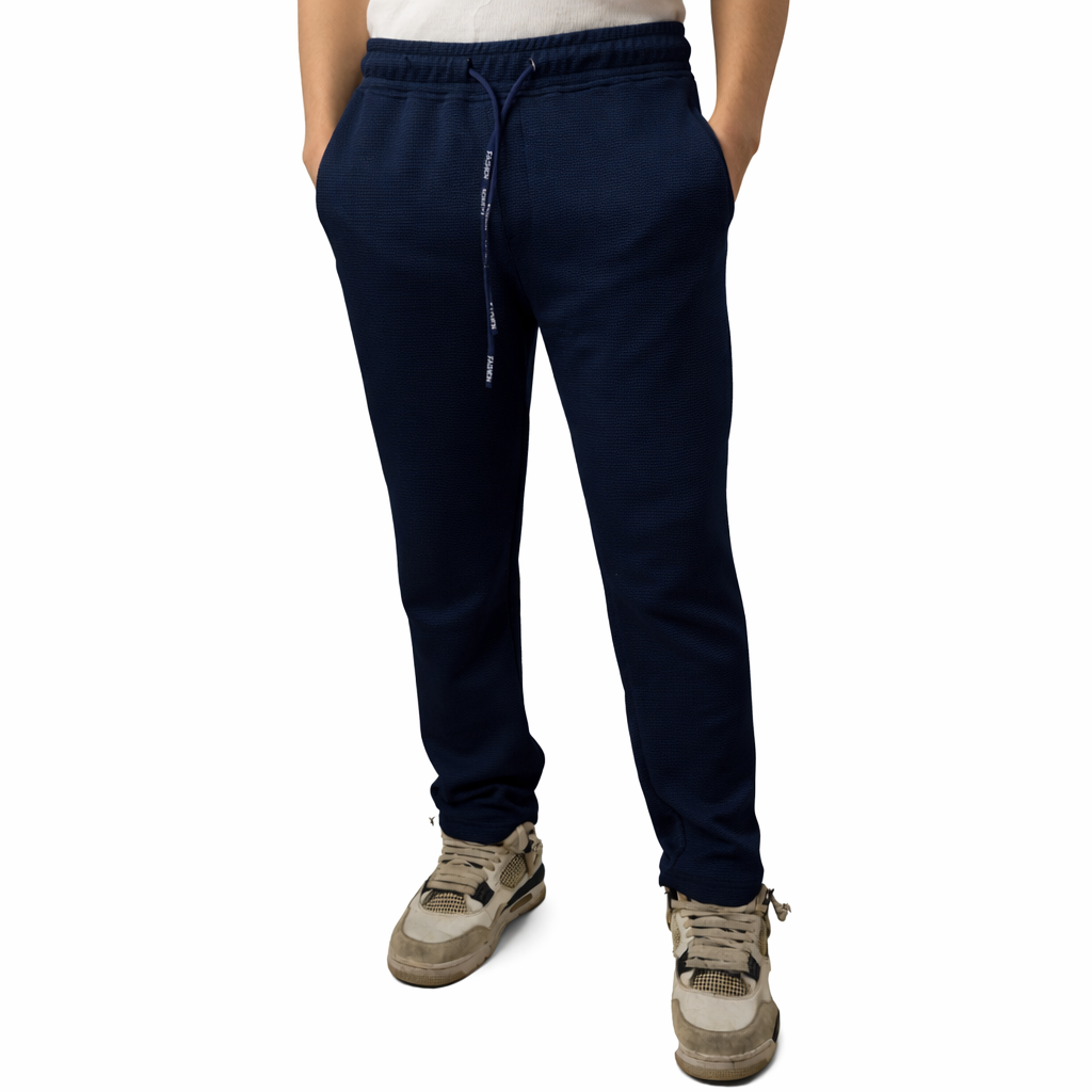 Textured Jogger Pants  Modern Comfort Fit Navy