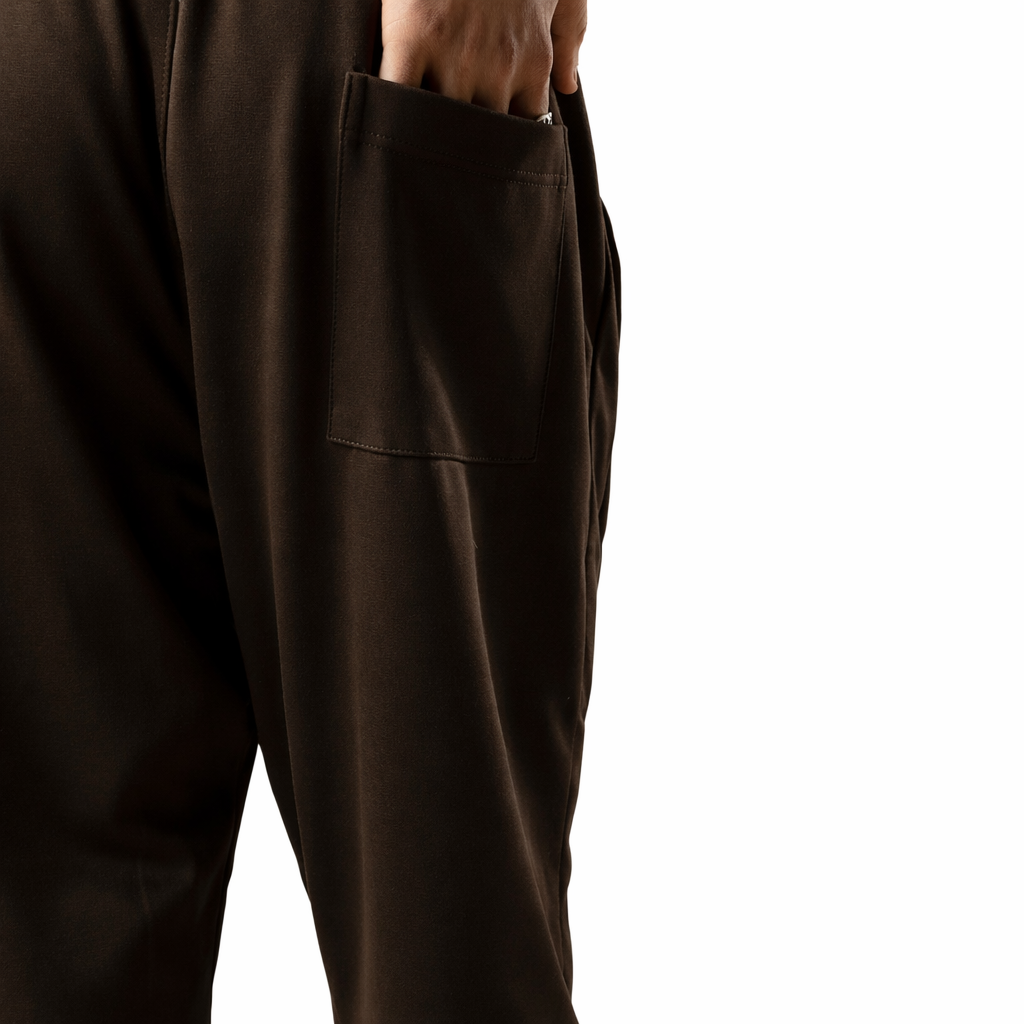 Men's Plus Size Drawstring Loose Fit Joggers Brown