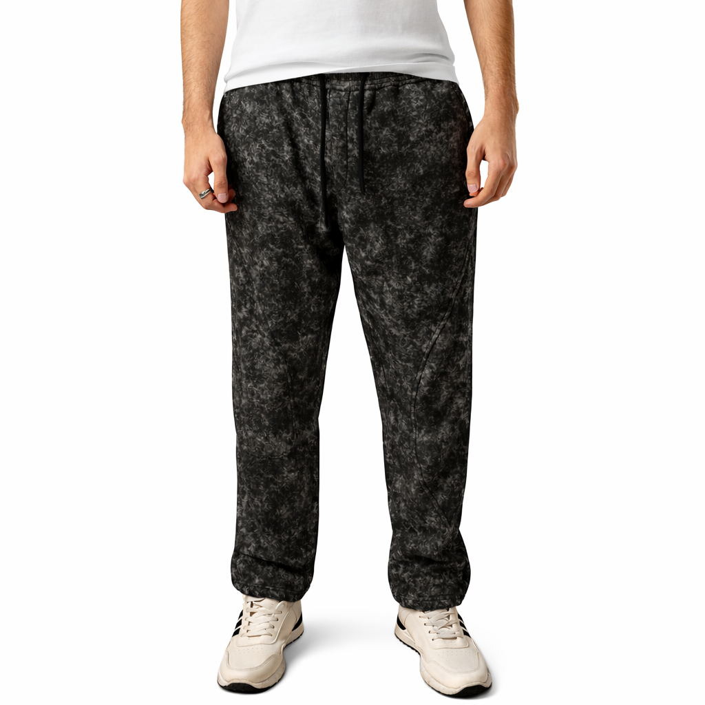 NASEEG Black Marble Melton Oversized Sweatpants - product view 2