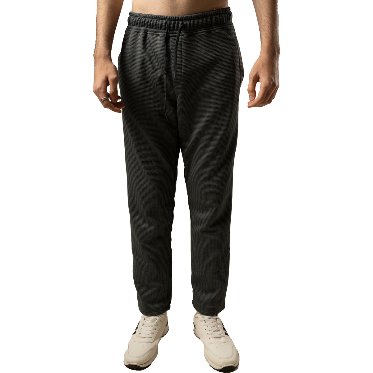Textured Jogger Pants  Modern Comfort Fit Dark Gray