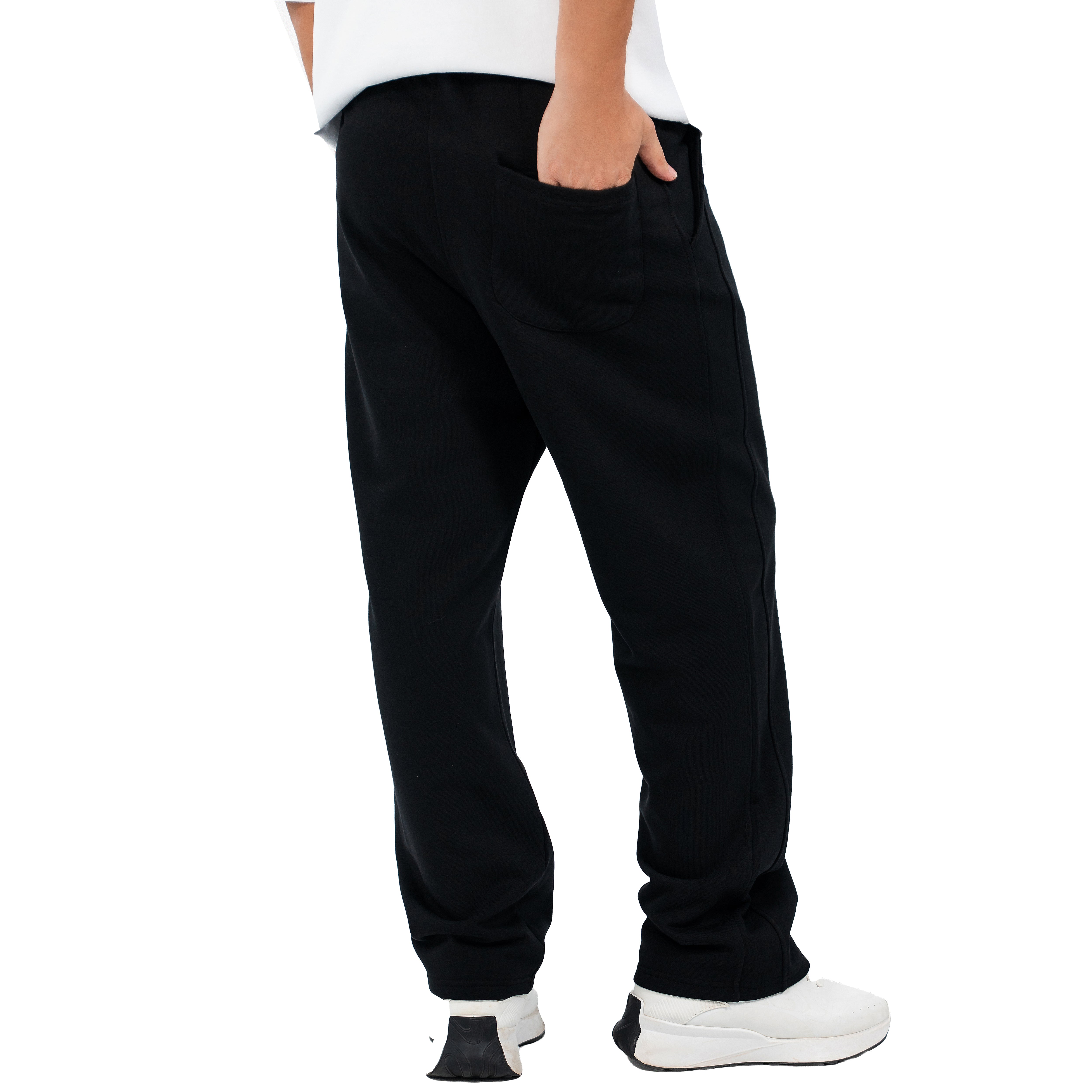 NASEEG Black Drift Wide-Leg Pants Relaxed Fit |  Premium Fabric