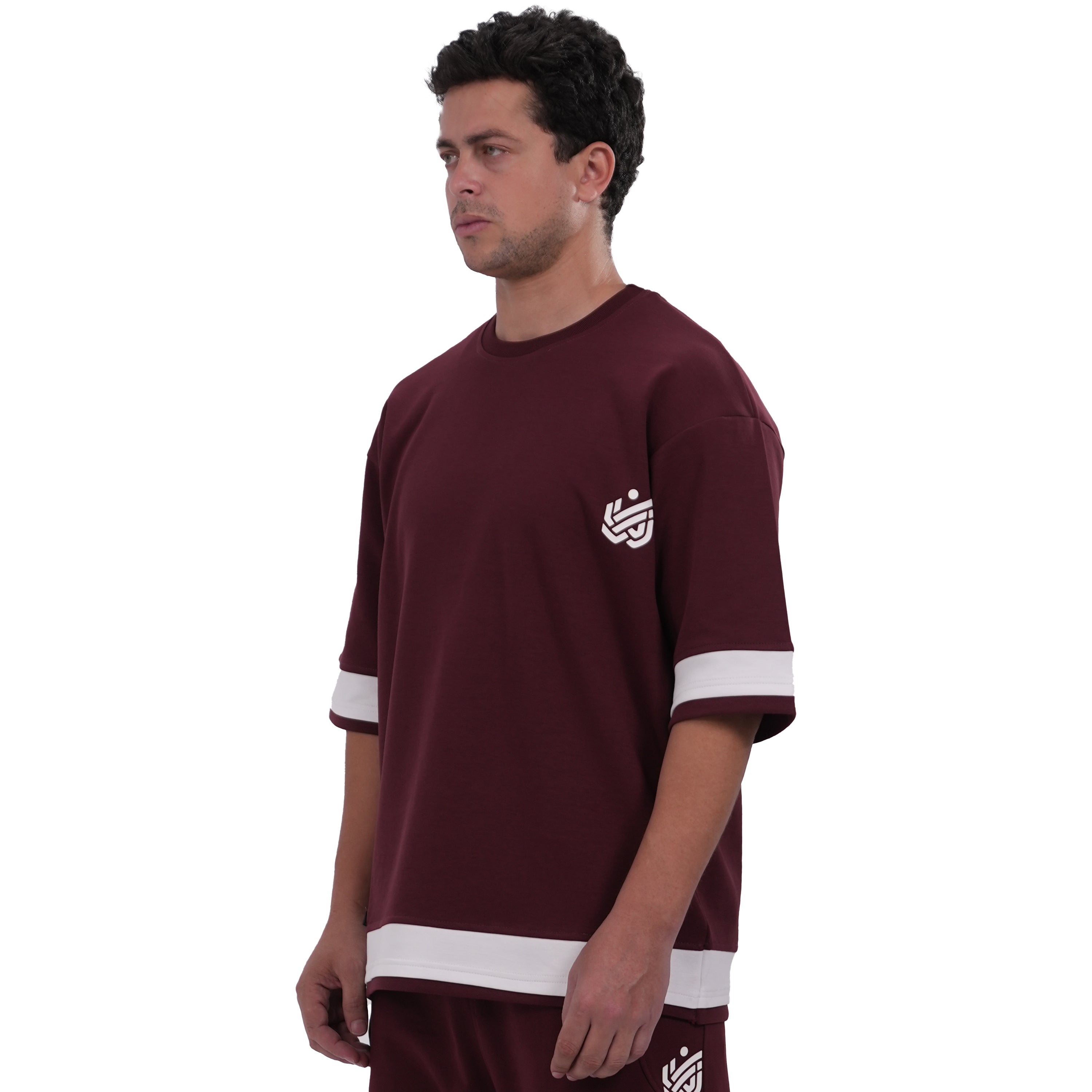 NASEEG Burgundy Interlock Oversized T-Shirt