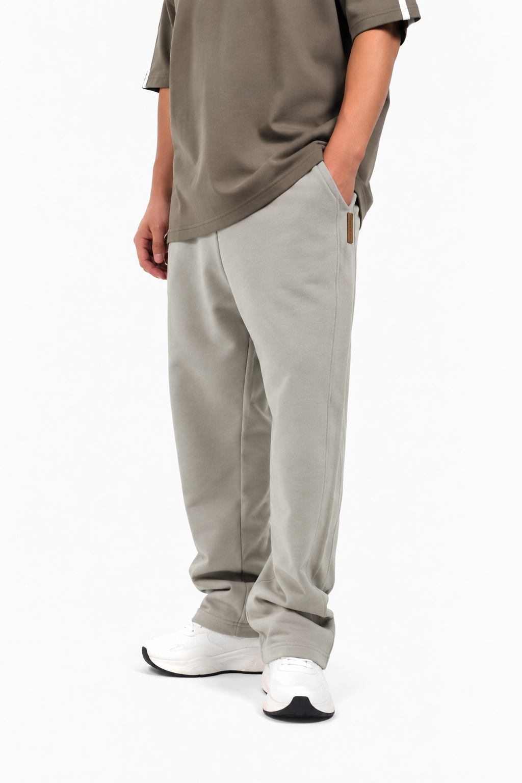 NASEEG Beige Drift Oversized Pants | Premium Cotton